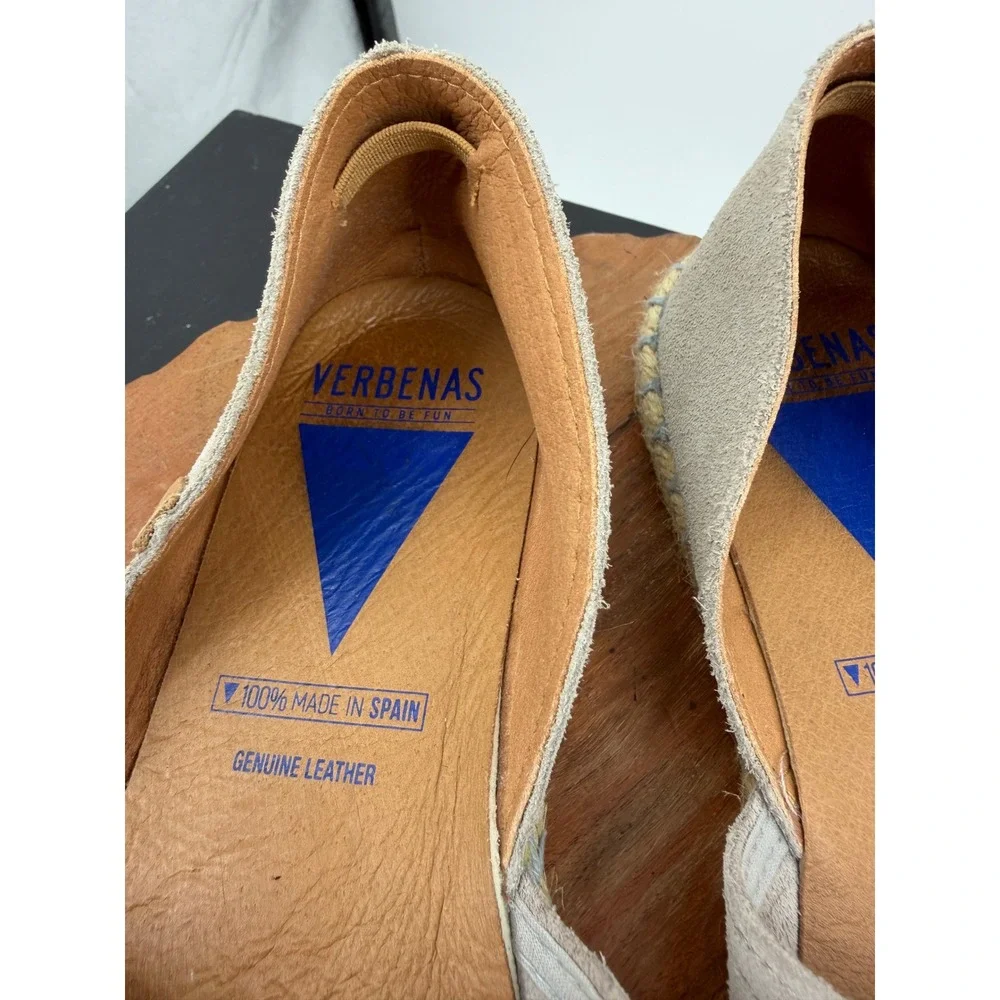 Verbenas carmen Espadrille Flats Womens 39 8 Grey Suede Spain‎ Slip On Shoes